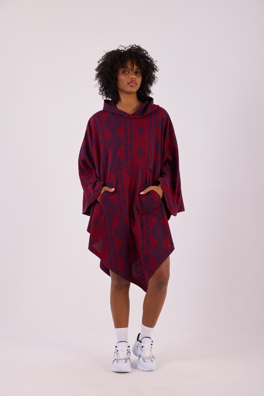 RED NOMAD™ Lady– Oversized Hooded Streetwear Poncho