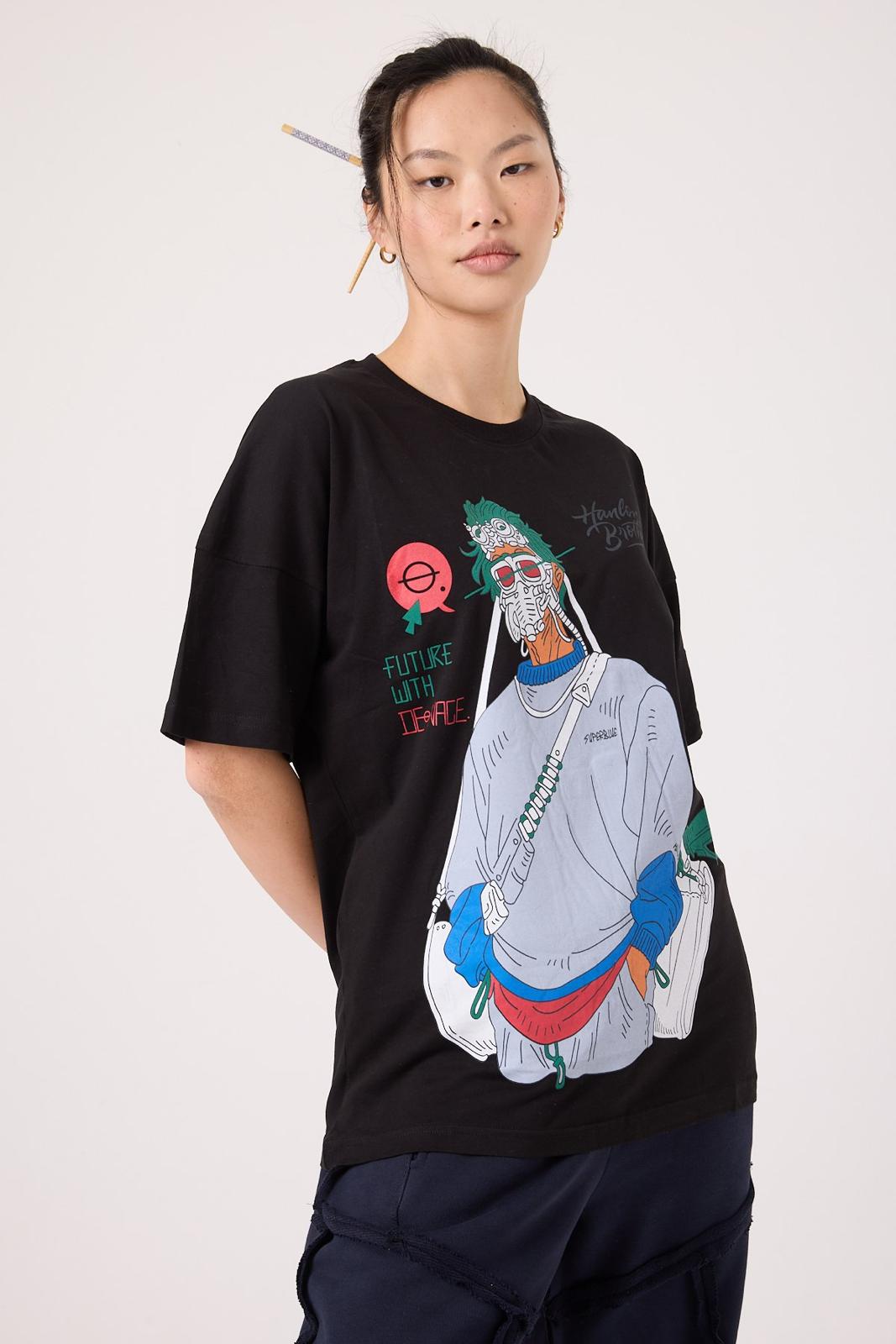 Panic Mask Oversize Tee Lady WH