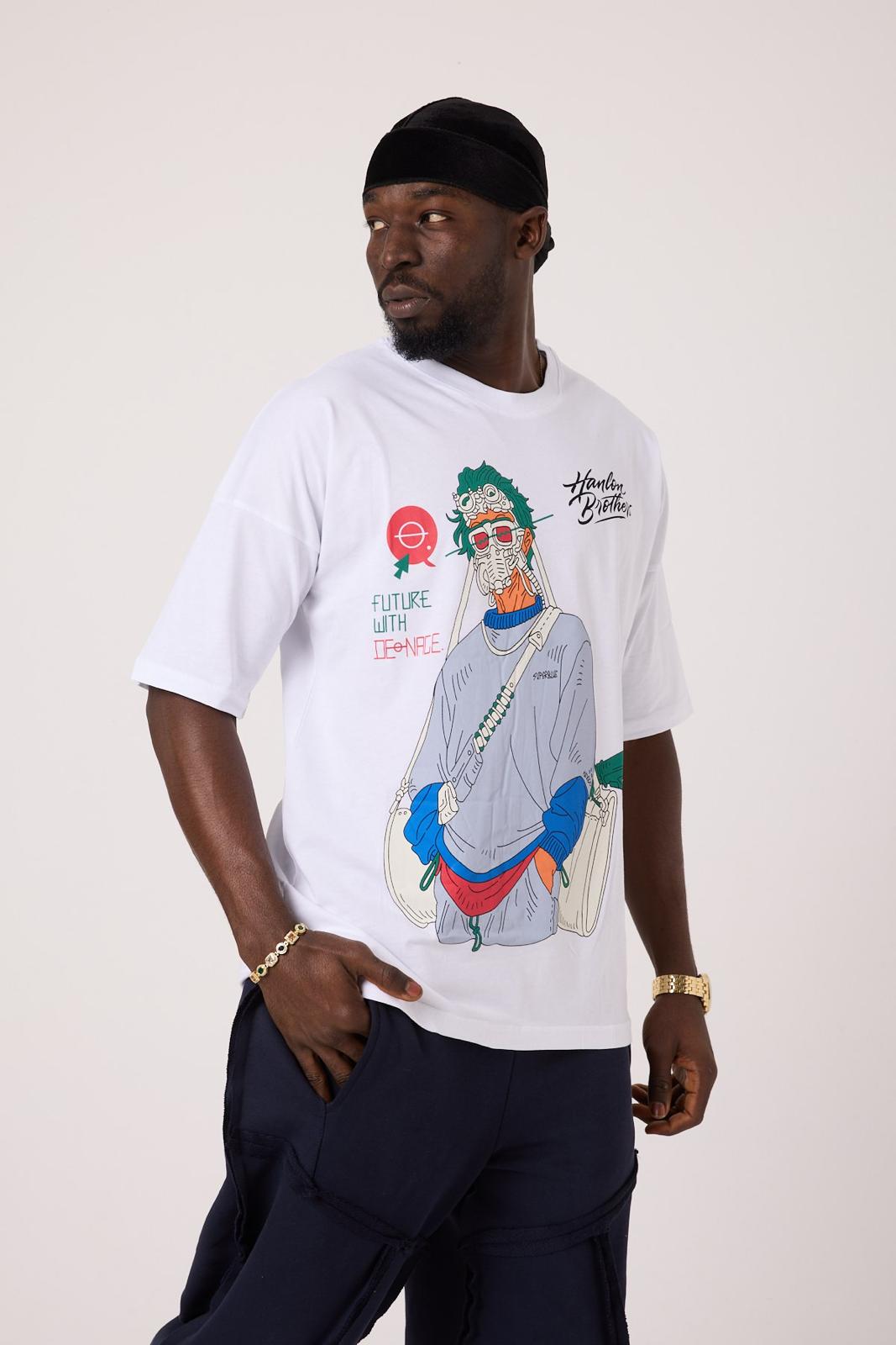 Panic Mask Oversize Tee Lady WH