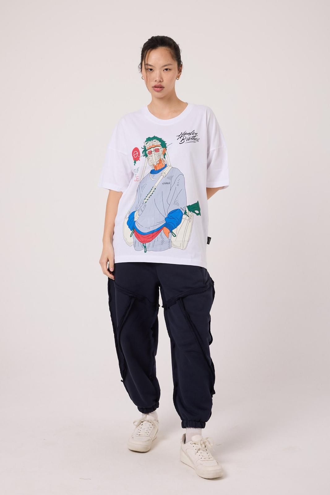 Panic Mask Oversize Tee Lady WH