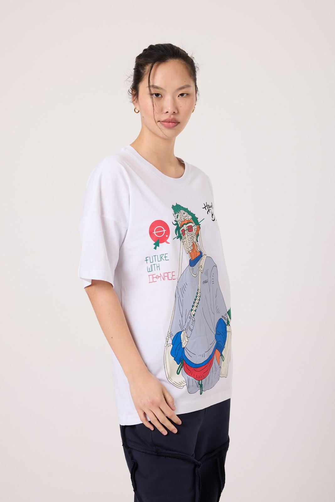 Panic Mask Oversize Tee Lady WH