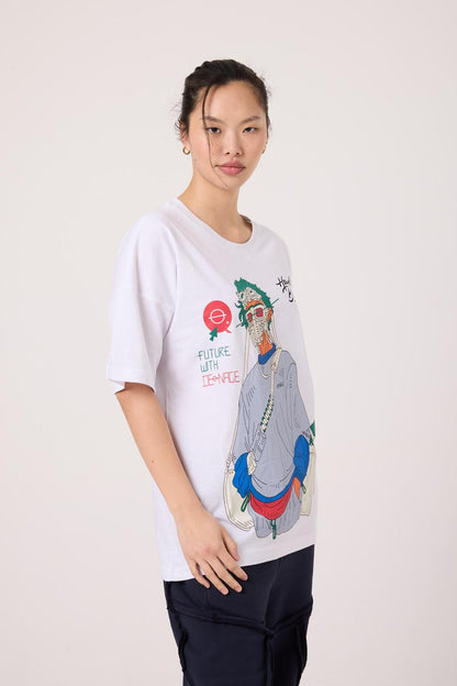 Panic Mask Oversize Tee Lady WH