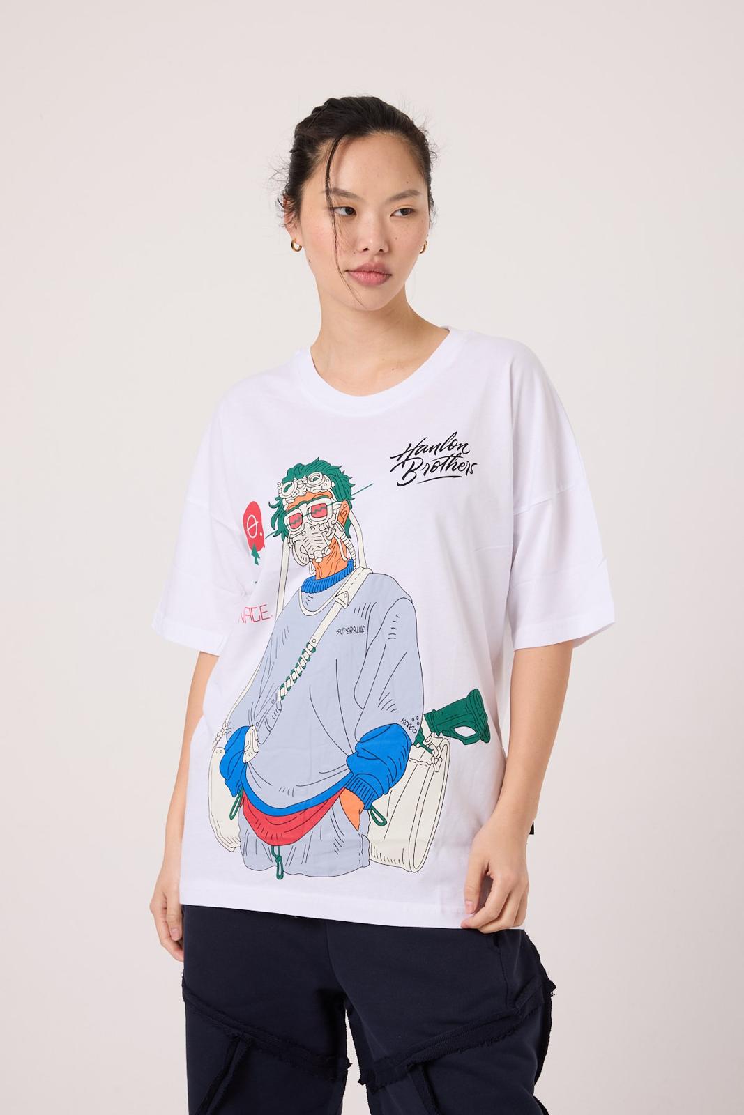 Panic Mask Oversize Tee Lady WH