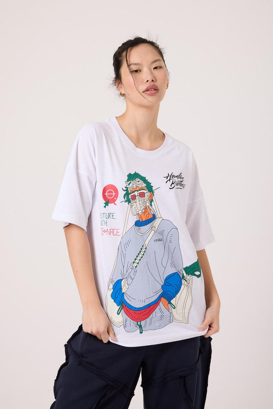 Panic Mask Oversize Tee Lady WH