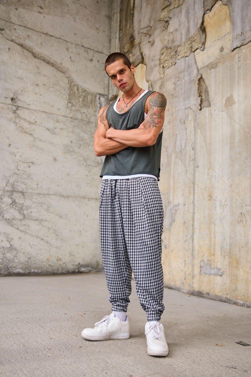 BAGRA™ – Houndstooth Baggy Street Pants