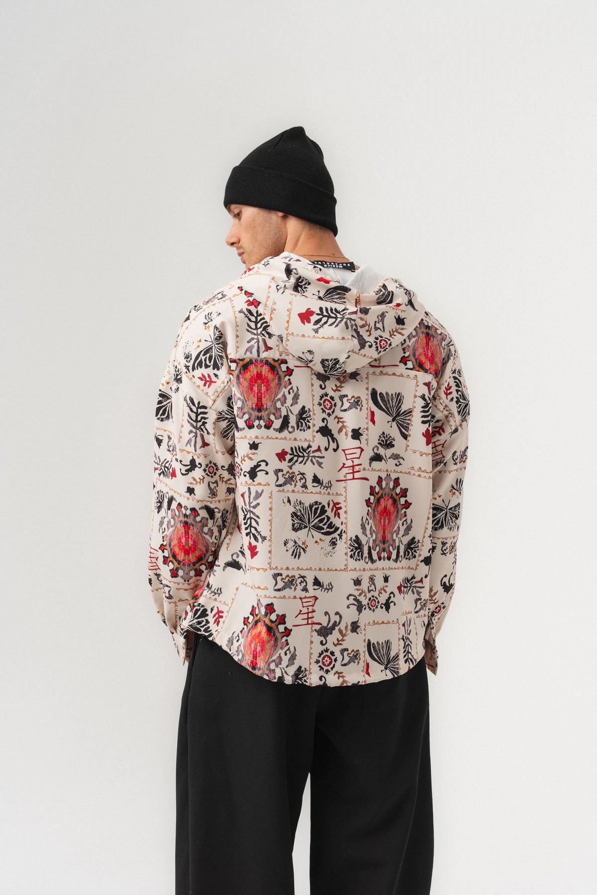 INK RIOT — Oversized Hooded Shirt