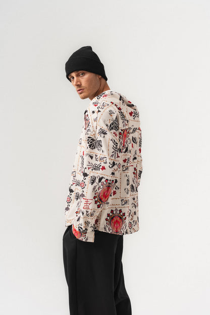 INK RIOT — Oversized Hooded Shirt