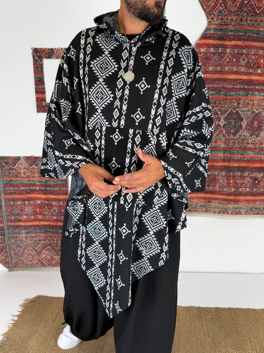TRIBAL NOMAD™ – Oversized Hooded Streetwear Poncho