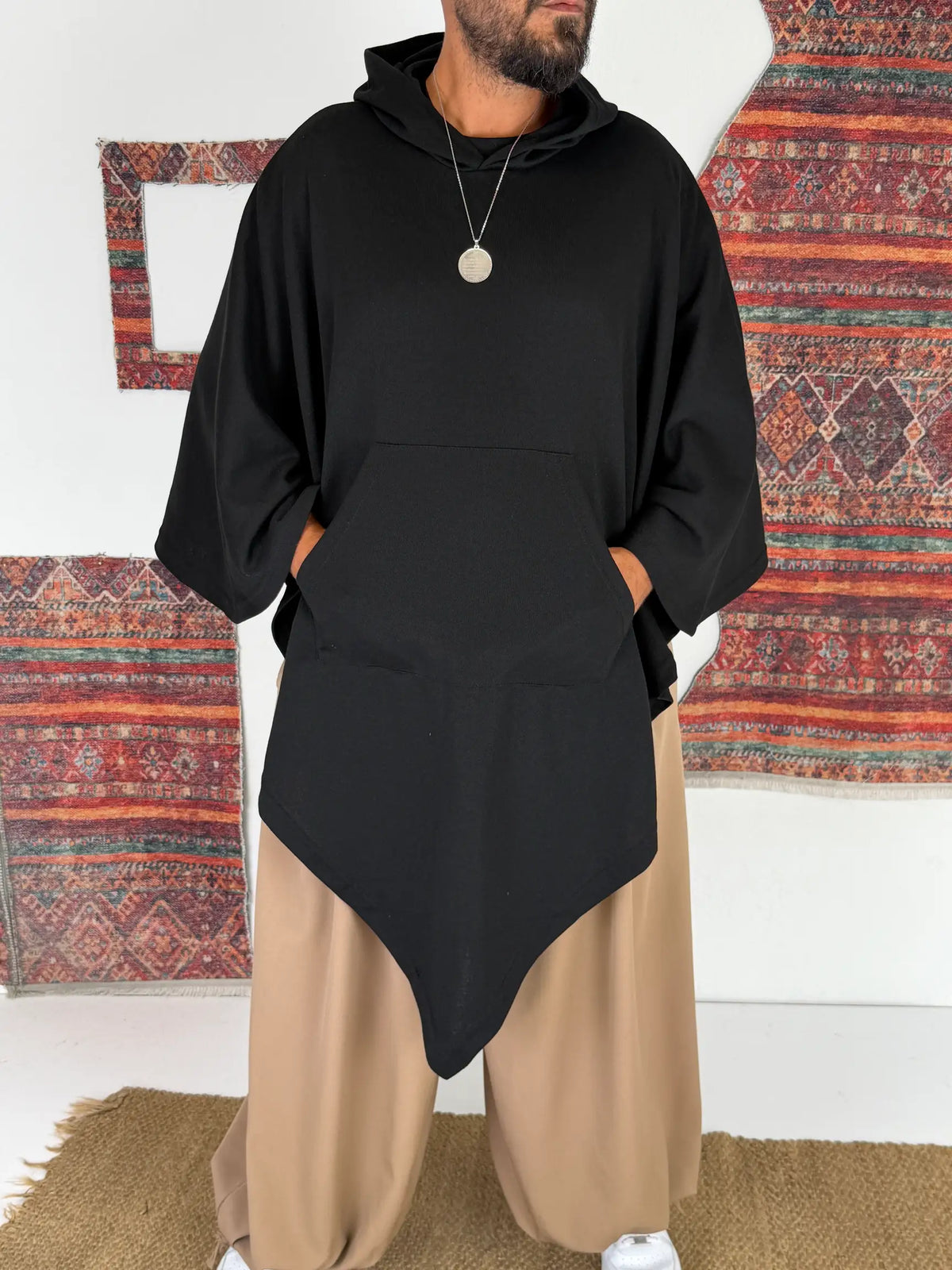 BLACK NOMAD™ – Oversized Hooded Streetwear Poncho