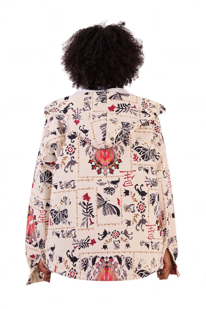 INK RIOT — Oversized Hooded Shirt