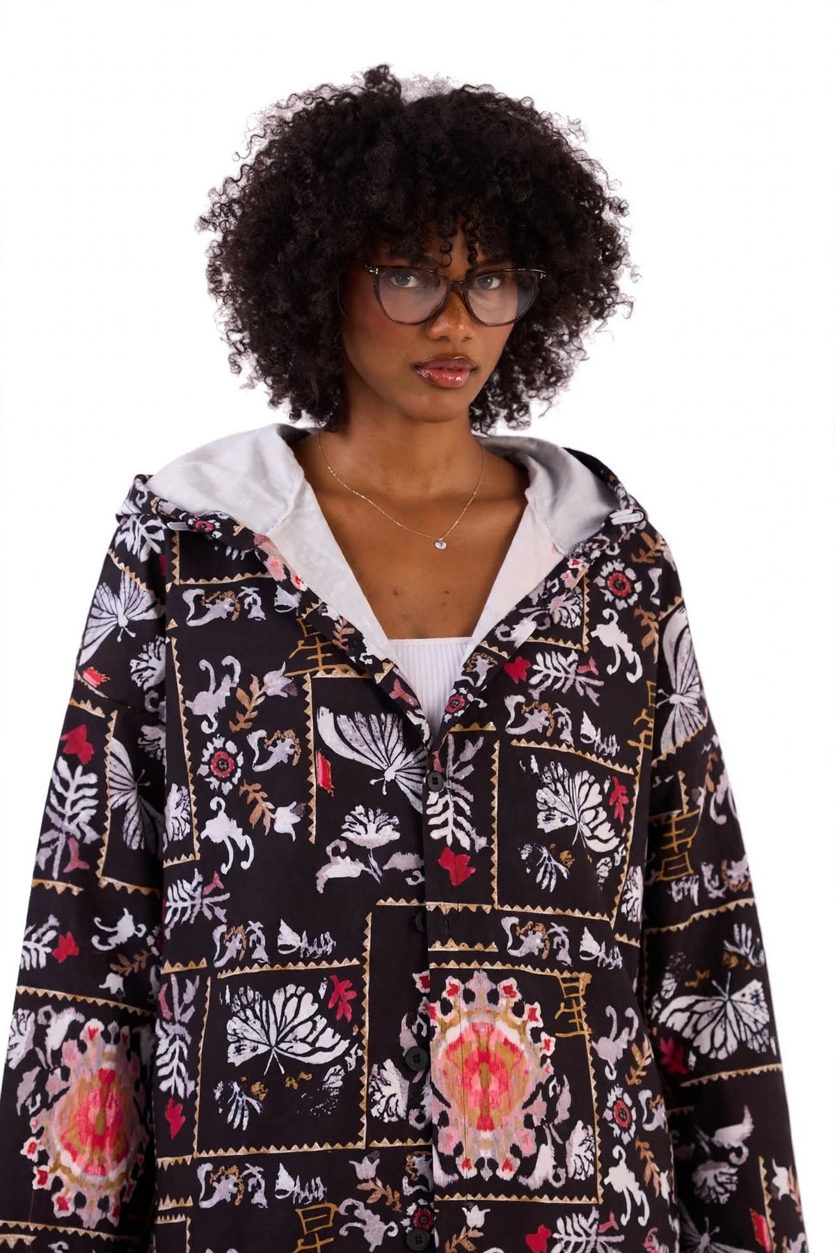INK RIOT — Oversized Hooded Shirt