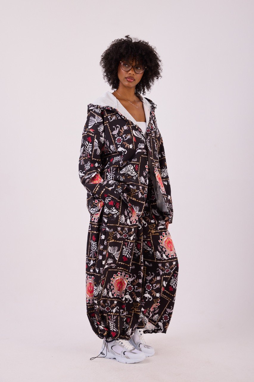 INK RIOT — Oversized Hooded Shirt