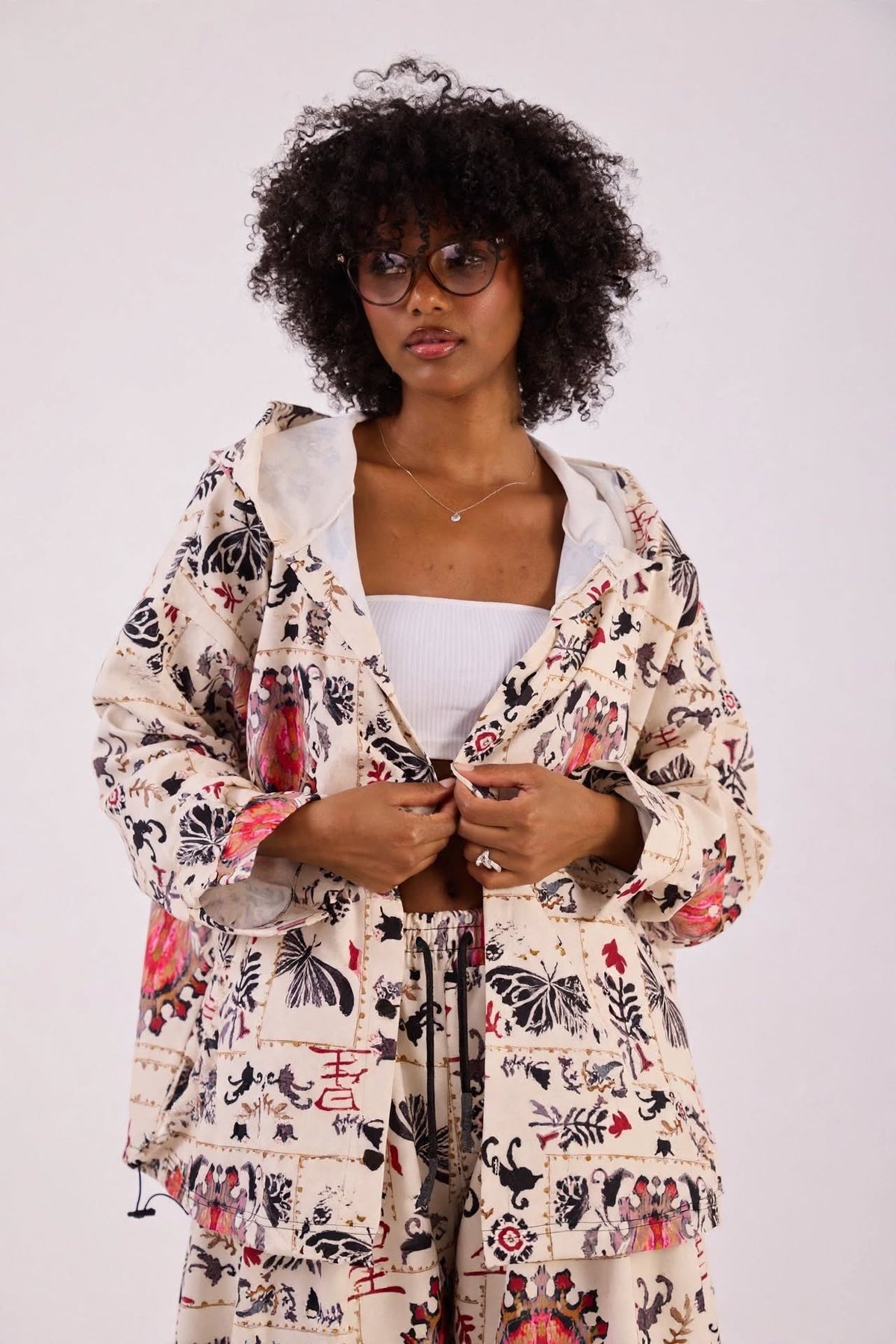 INK RIOT — Oversized Hooded Shirt