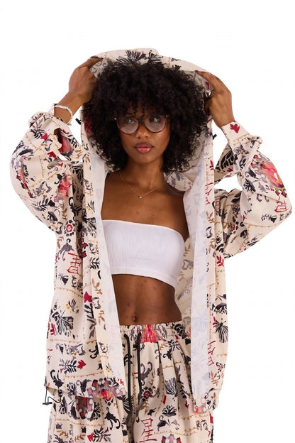 INK RIOT — Oversized Hooded Shirt
