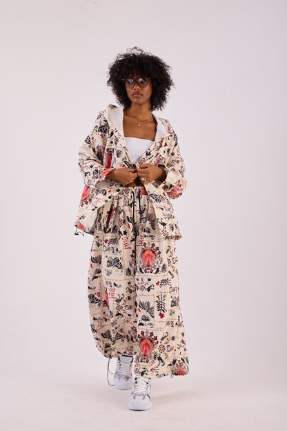 INK RIOT — Oversized Hooded Shirt