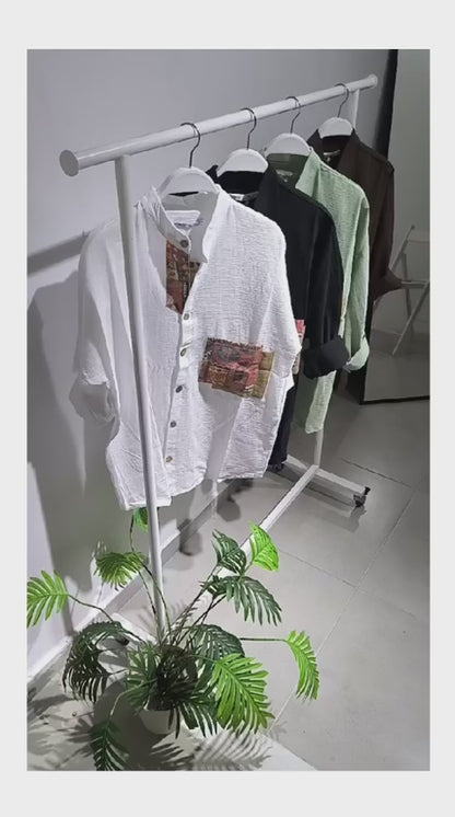 Sahara Soul™ - Linen Ethnic Pocket Shirt