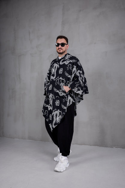 DRAGON SHADE™ – Oversized Hooded Streetwear Poncho