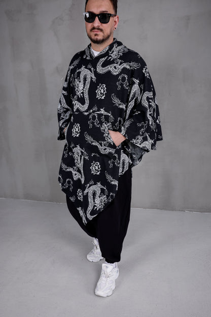 DRAGON SHADE™ – Oversized Hooded Streetwear Poncho