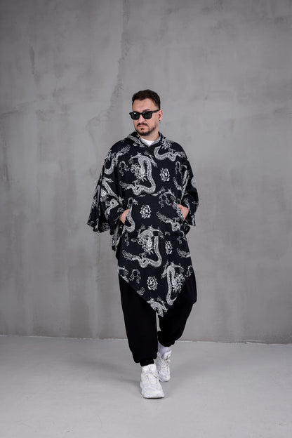 DRAGON SHADE™ – Oversized Hooded Streetwear Poncho