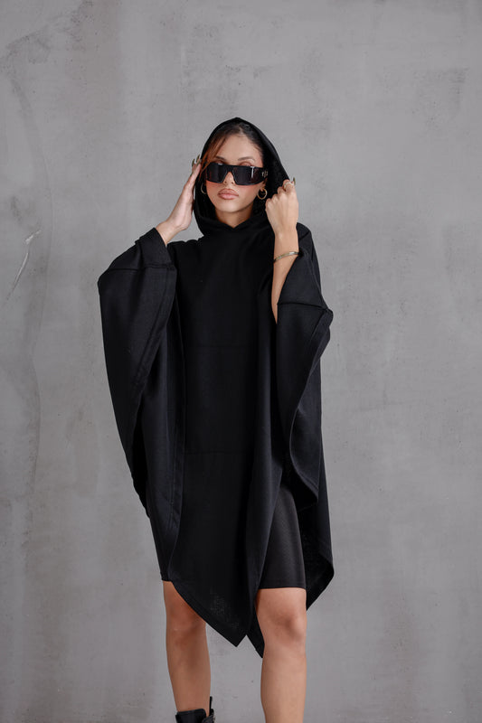 BLACK NOMAD™ Lady – Oversized Hooded Streetwear Poncho